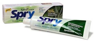 Spry Xylitol and Aloe Fluoride Toothpaste by XLear- Spearmint&nbsp;